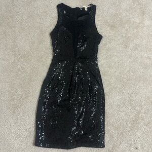Full Sequin Black Bodycon Dress